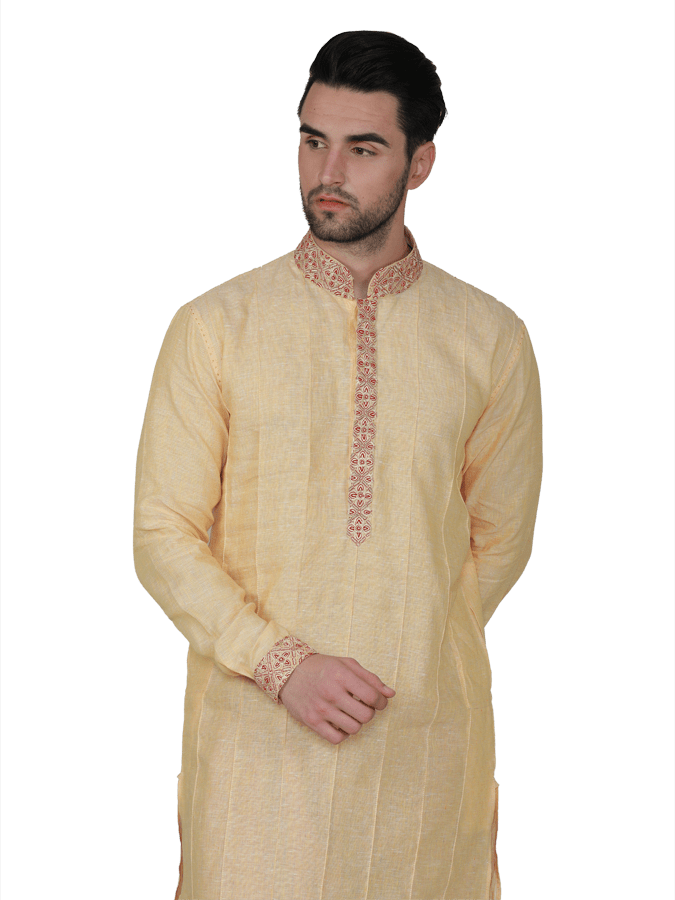 Cream color kurta with pant