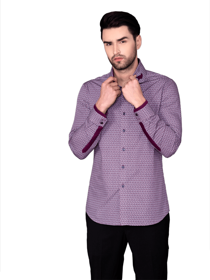 Wine color printed shirt