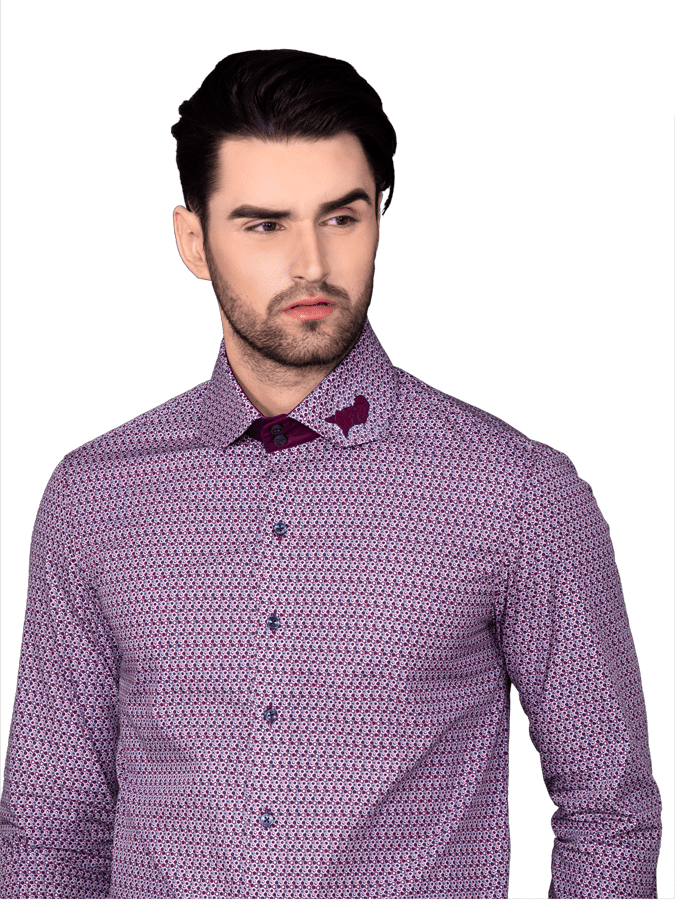 Wine color printed shirt